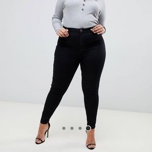 Asos curve high rise “Ridley” skinny jeans, 16
